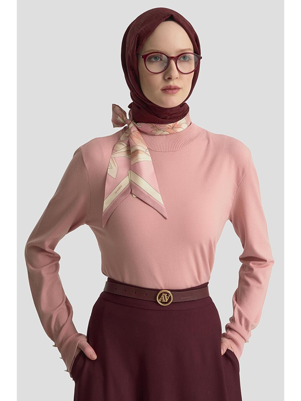 Pembe Twilly Fular 9324D 08-3