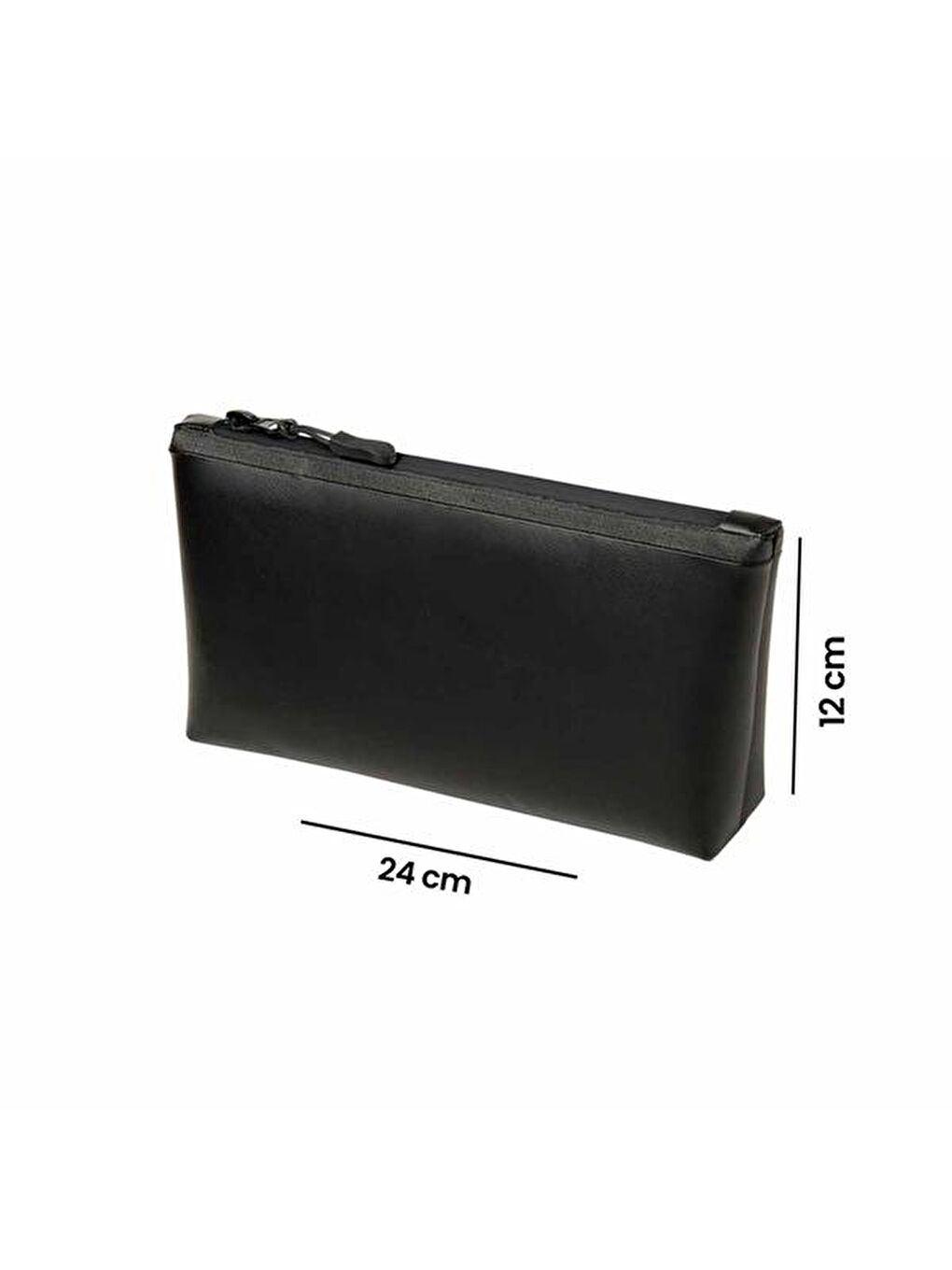 Make Up Deri Görünümlü Geniş Kozmetik Çantası - Siyah-2