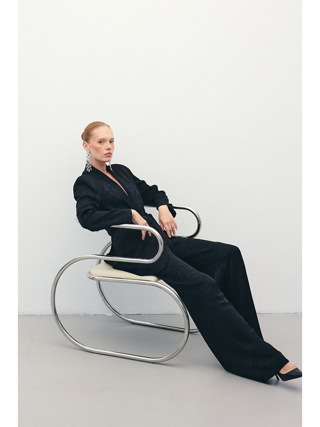 Jakar Saten Pantolon - Siyah-1