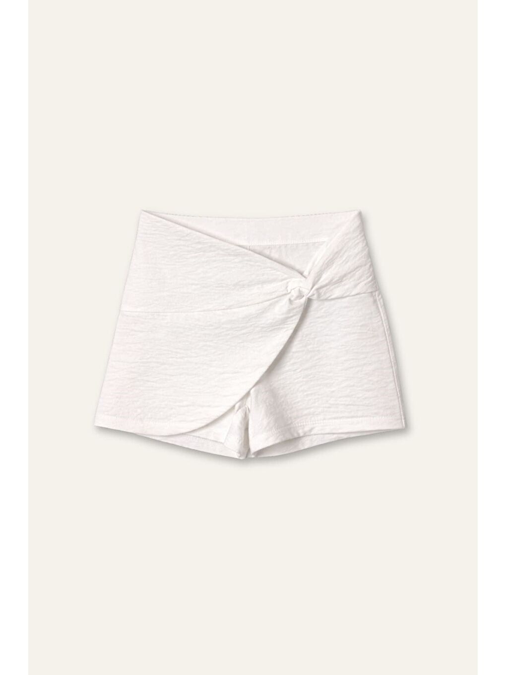 Kız Çocuk Dokuma Şort Etek - Ekru-1