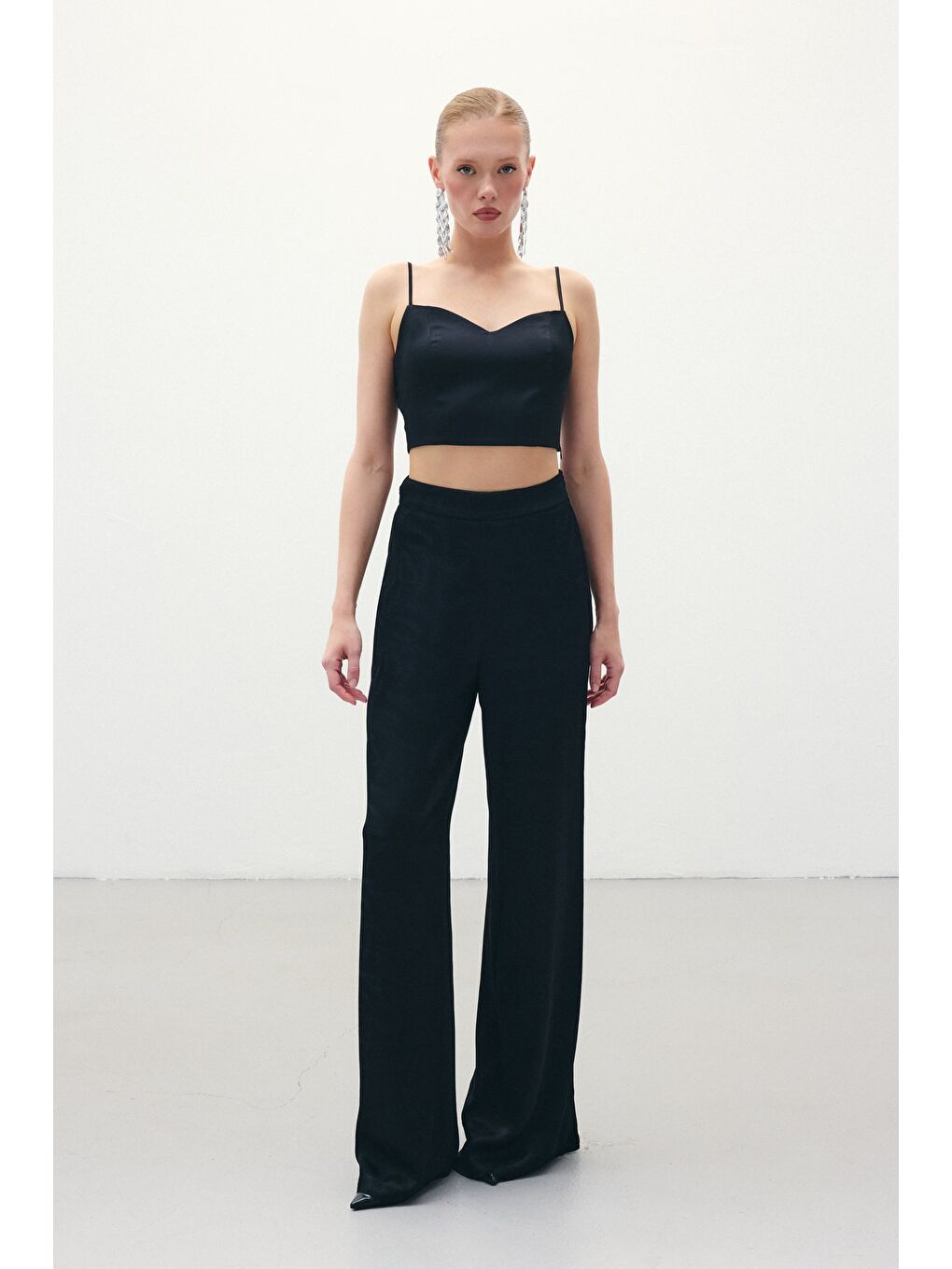 Jakar Saten Pantolon - Siyah-5