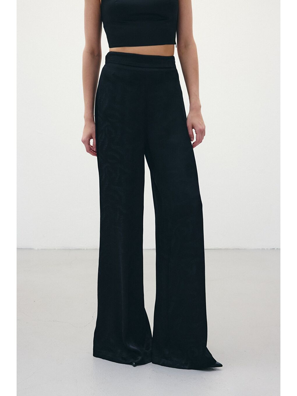 Jakar Saten Pantolon - Siyah-6