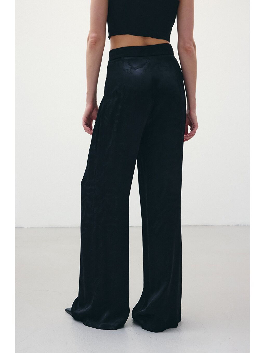 Jakar Saten Pantolon - Siyah-7