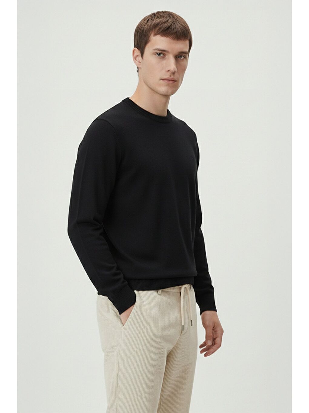 Siyah Sifir Yaka Trİko-1