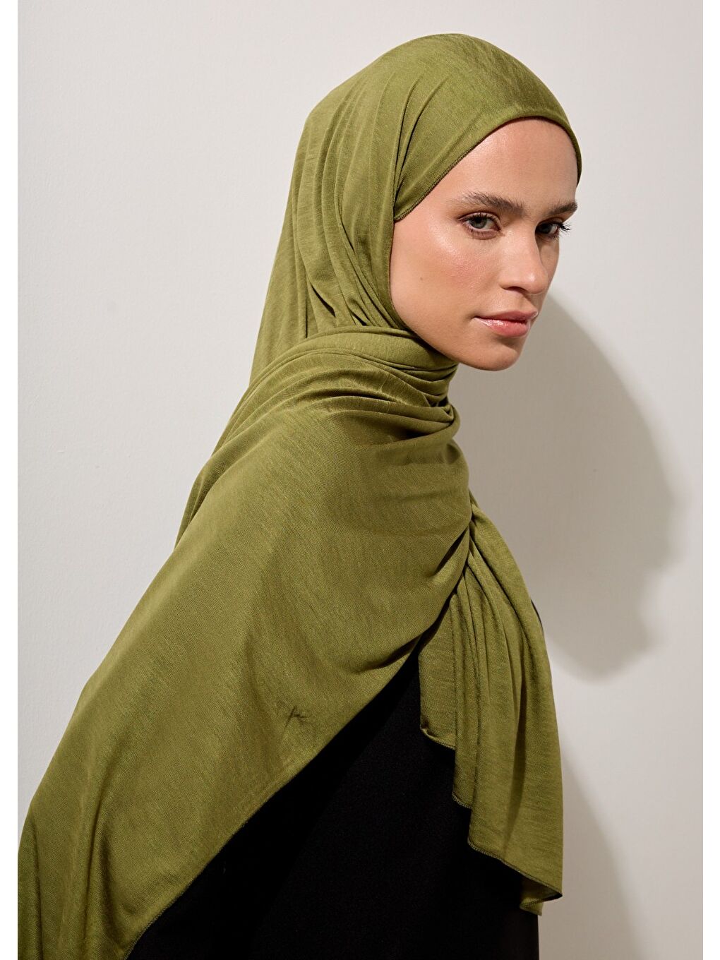 Tesettür Şal - Haki Penye Penye-1