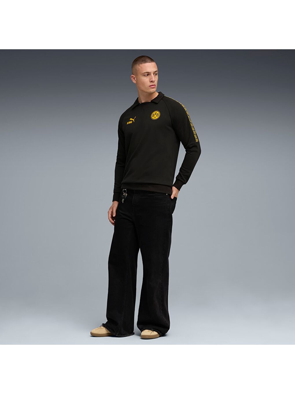 Siyah BORUSSIA Dortmund KING DRILL Erkek Üst-3