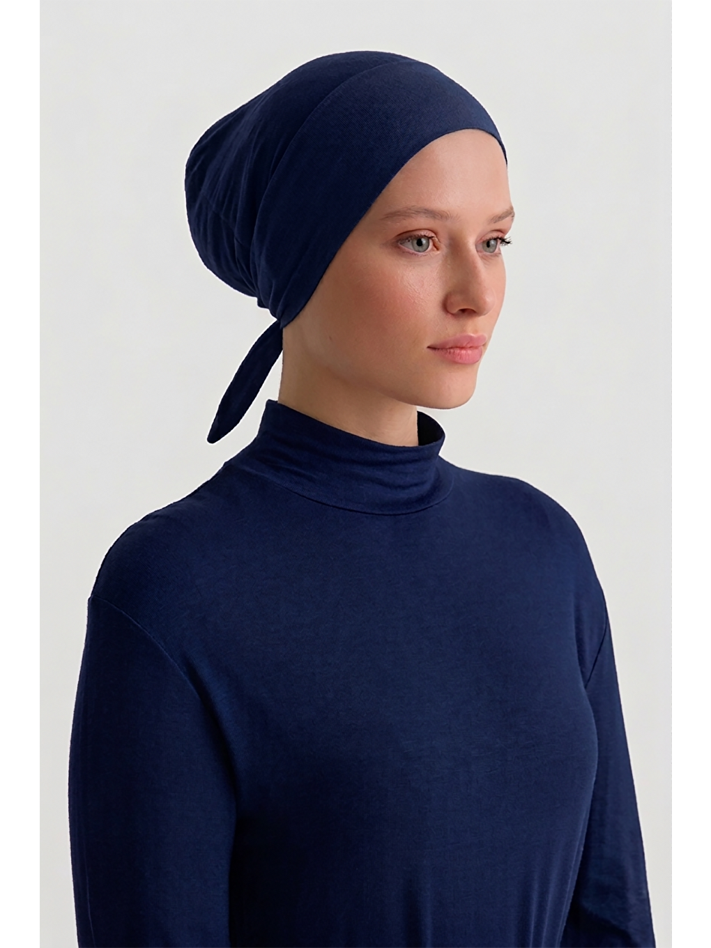 Tüllü Düz Bone Lacivert