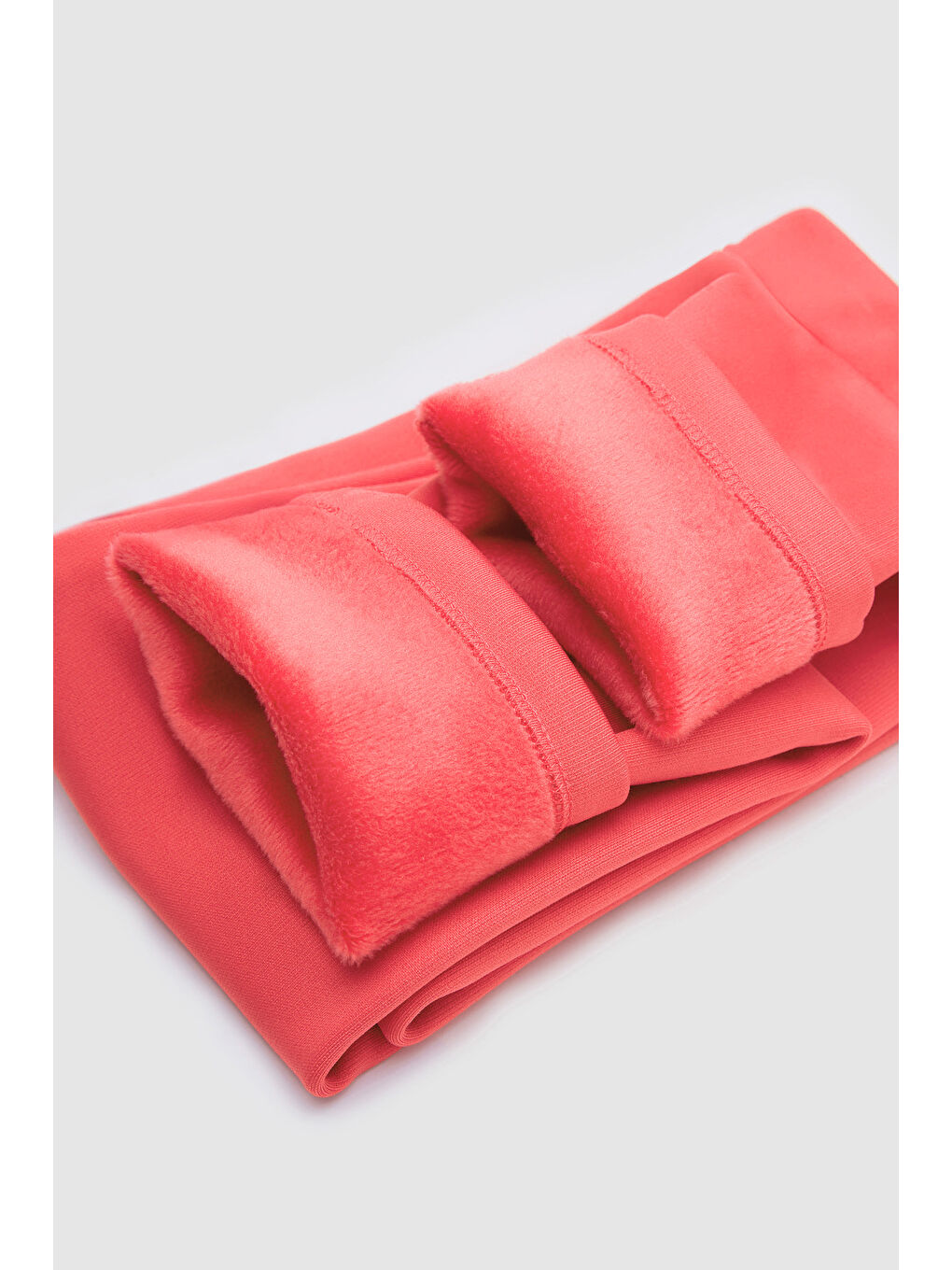 Kırmızı Nar Çiçeği Kız Çocuk İçi Pelüş Yan Panel Tüylü Extra Kalın Kışlık Tayt-3