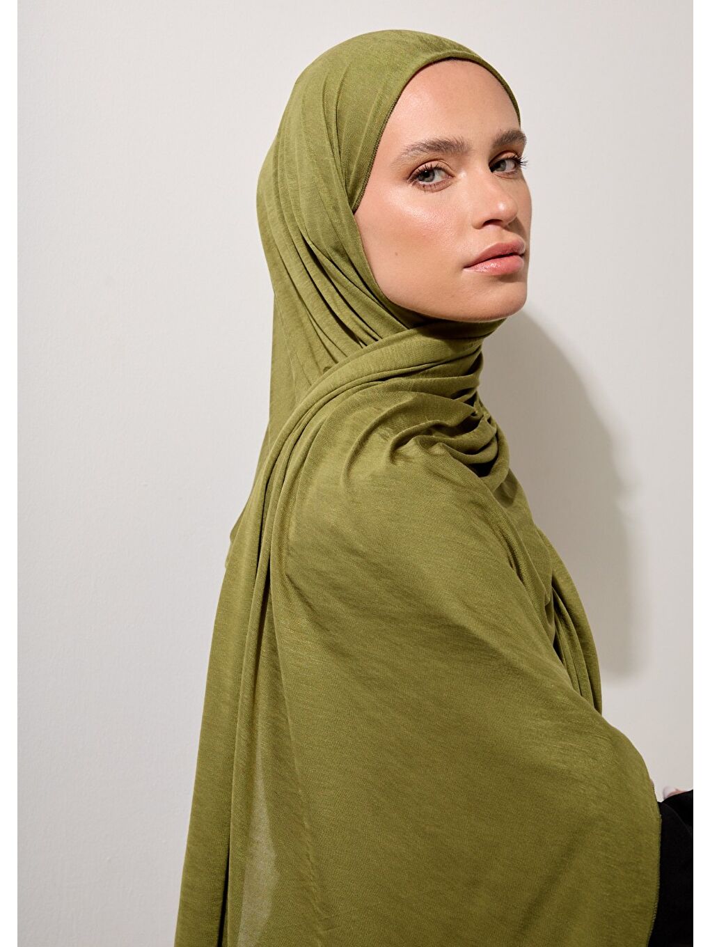 Tesettür Şal - Haki Penye Penye-2
