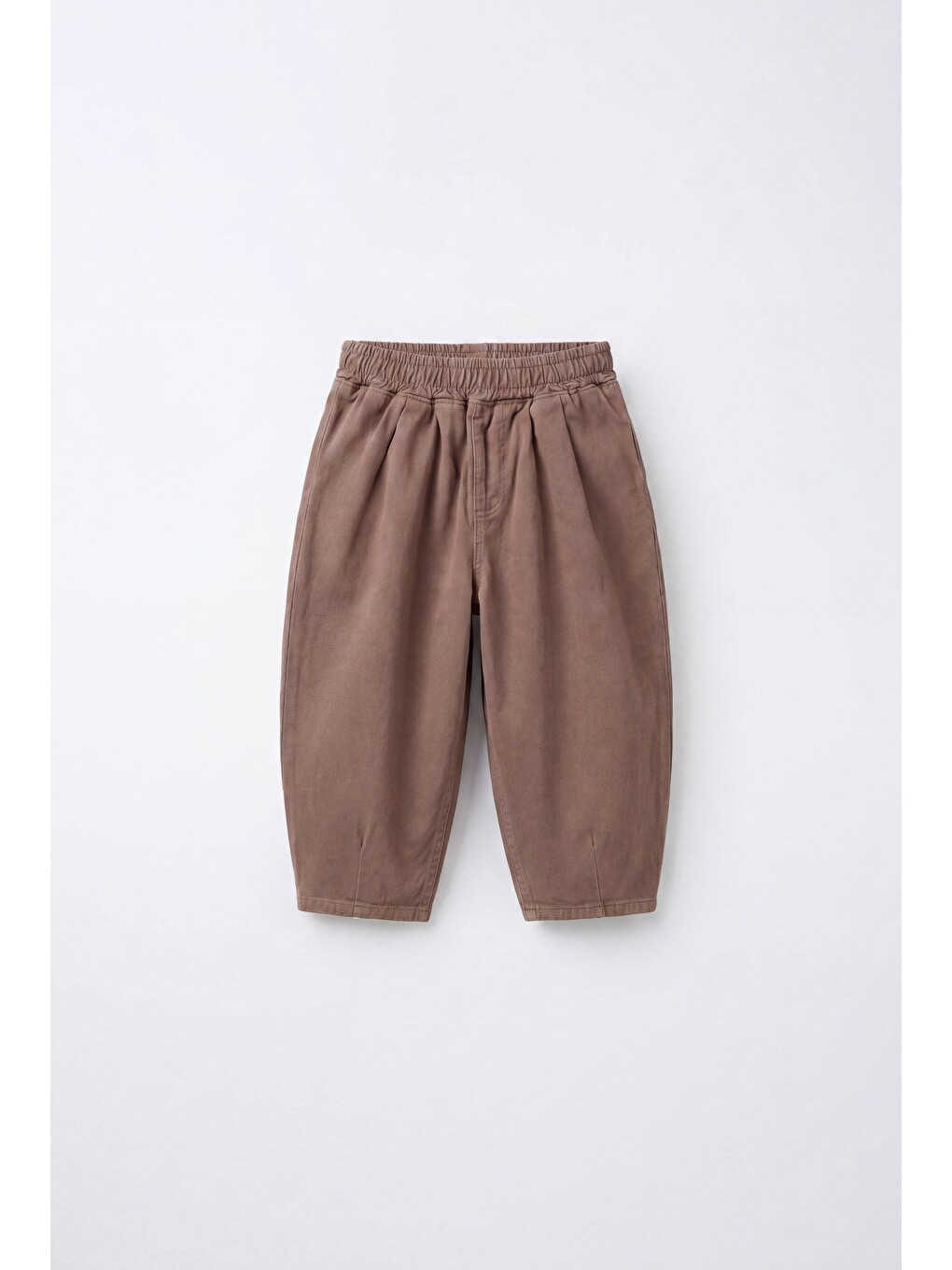 Çocuk Kahverengi Oversize Lastikli Bel Pantolon