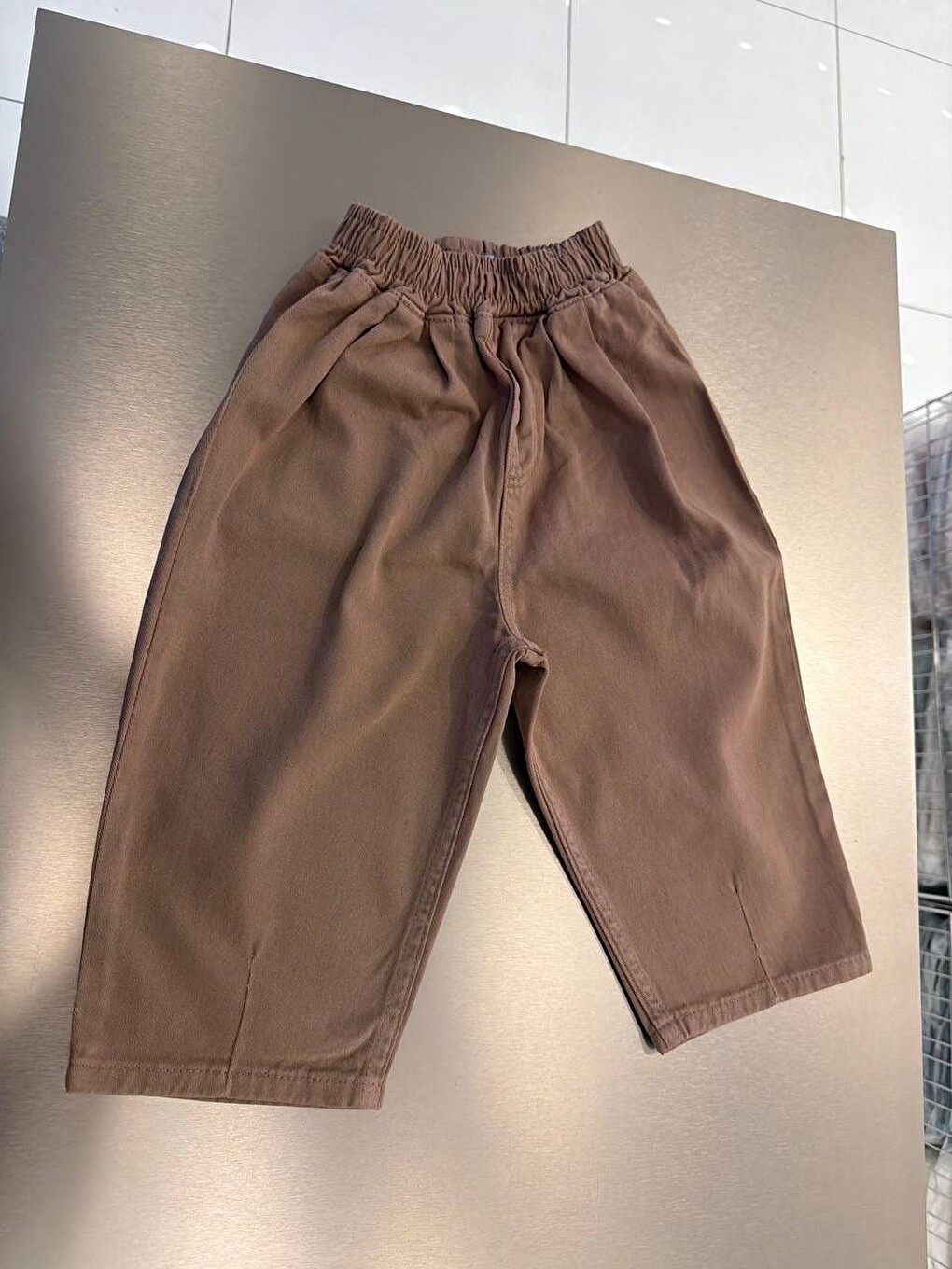 Çocuk Kahverengi Oversize Lastikli Bel Pantolon-1