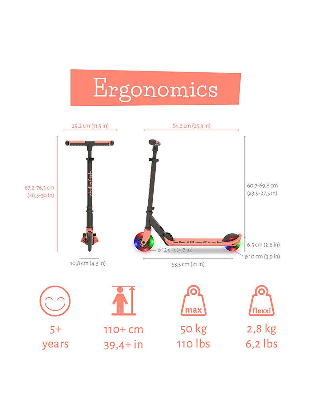 Flexxi Glow Işıklı Katlanabilir 2 Tekerlekli Scooter - Flamingo (04)-2