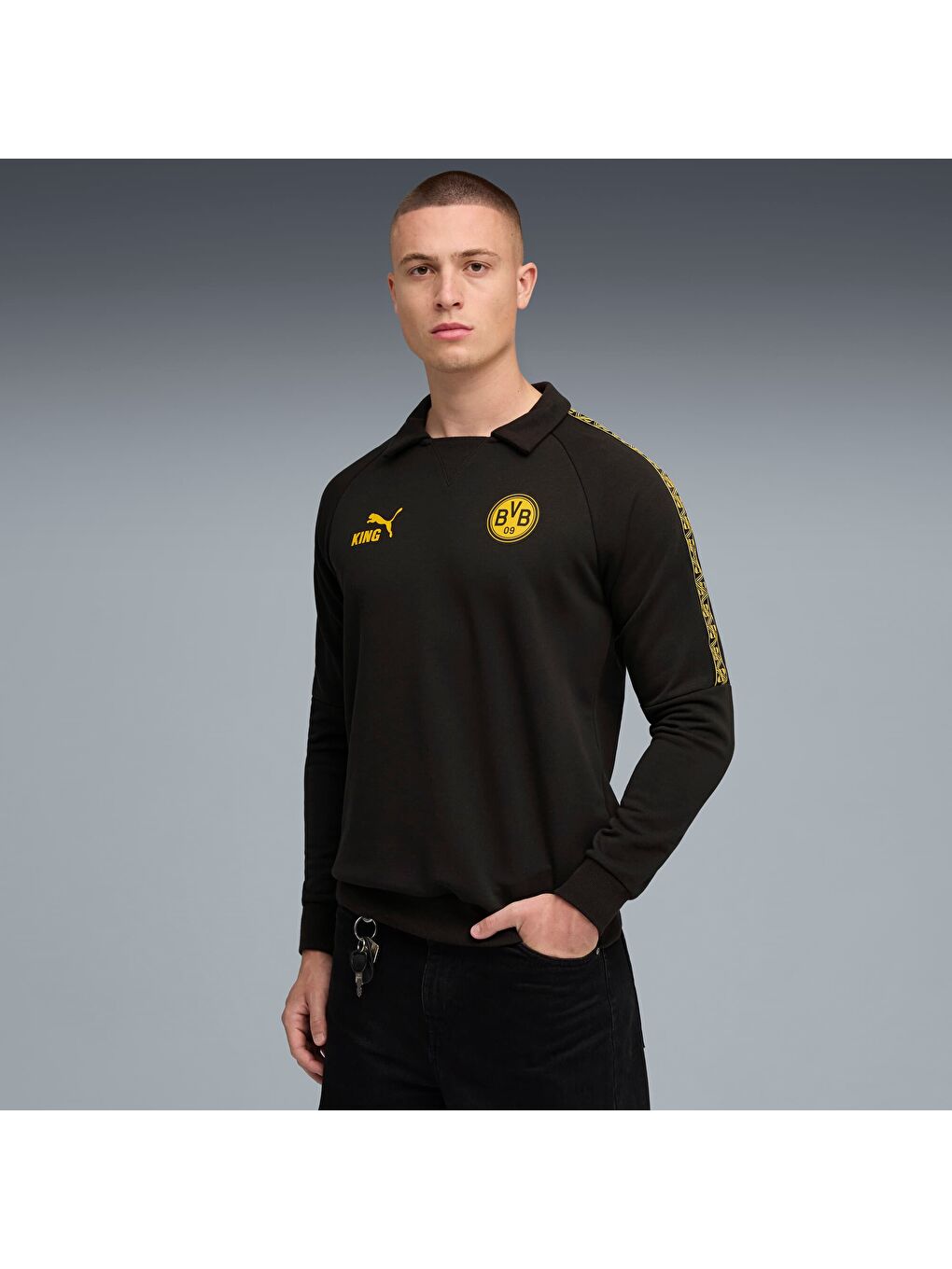 Siyah BORUSSIA Dortmund KING DRILL Erkek Üst-6