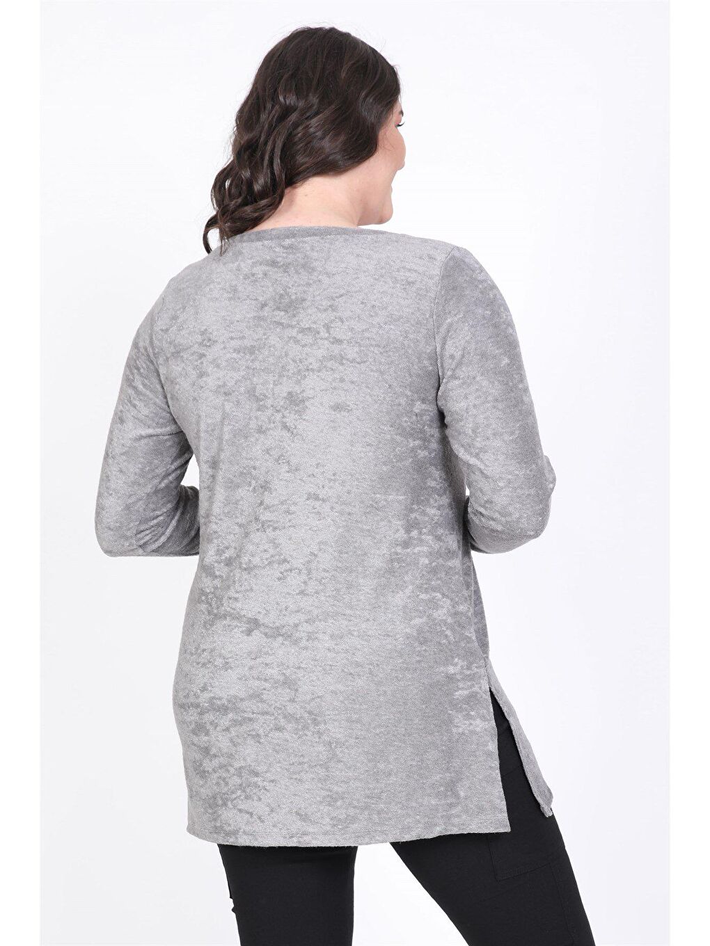 Mylinemoda Gri V Yaka Yumoş Tunik - 2