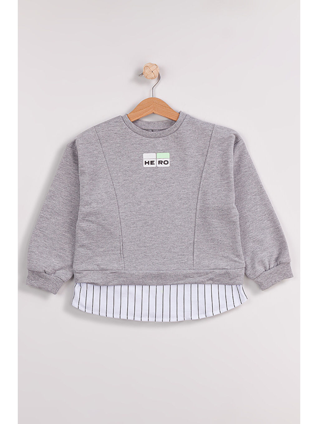 Gri Erkek Çocuk 2'li Paket Basic Sweatshirt-2