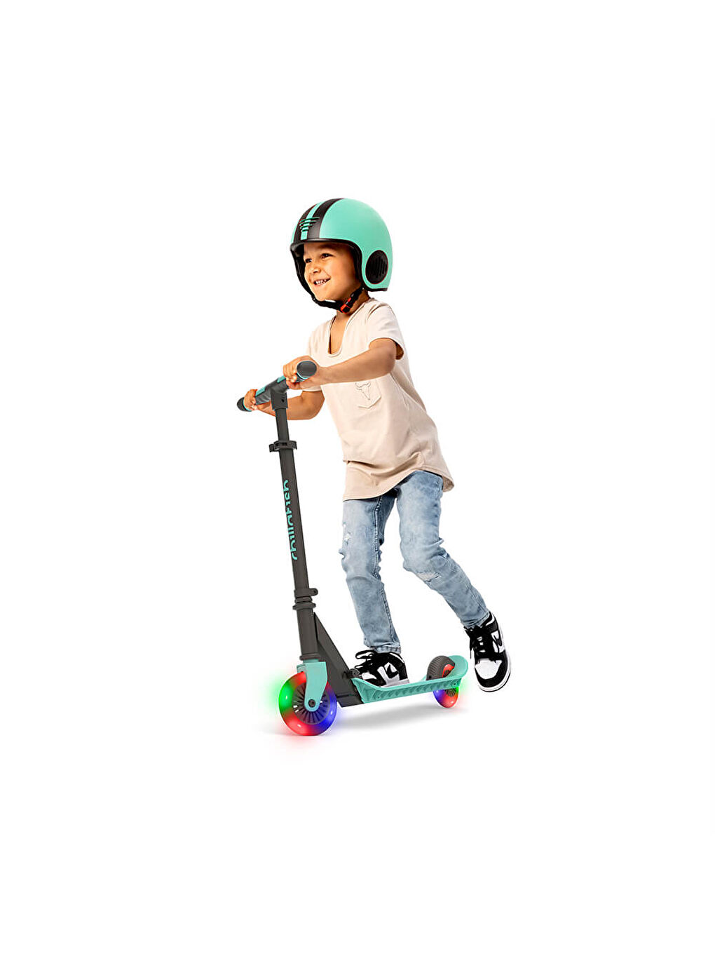 Flexxi Glow Işıklı Katlanabilir 2 Tekerlekli Scooter - Mint (04)