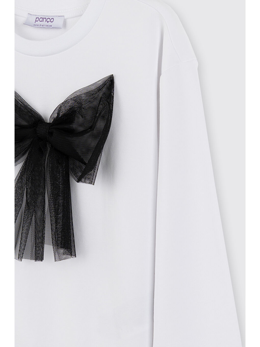 Beyaz Kız Çocuk Sweatshirt Siyah-5