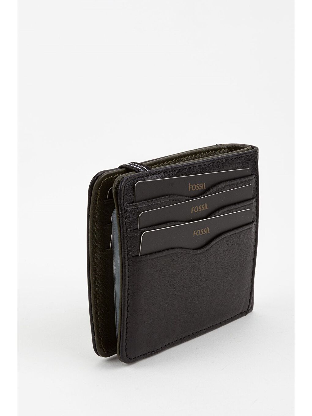 Siyah Kutulu Hakiki Deri Şeffaf Kartlıklı Lacivert Lastik Kapamalı El Portföyü Kartlık Cüzdan