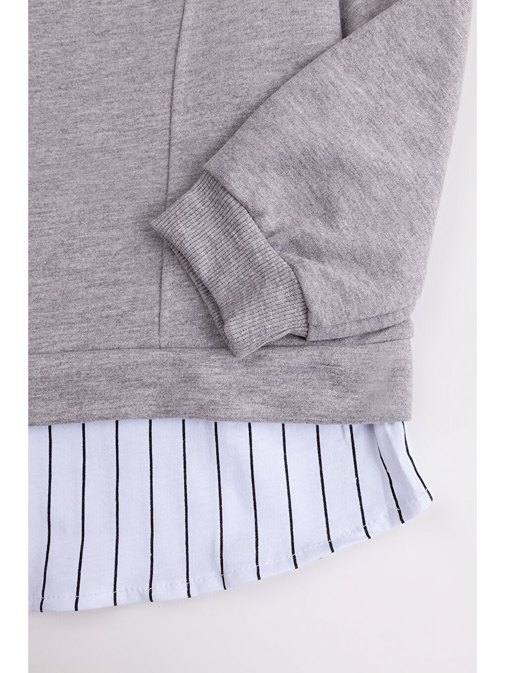 Gri Erkek Çocuk 2'li Paket Basic Sweatshirt-3