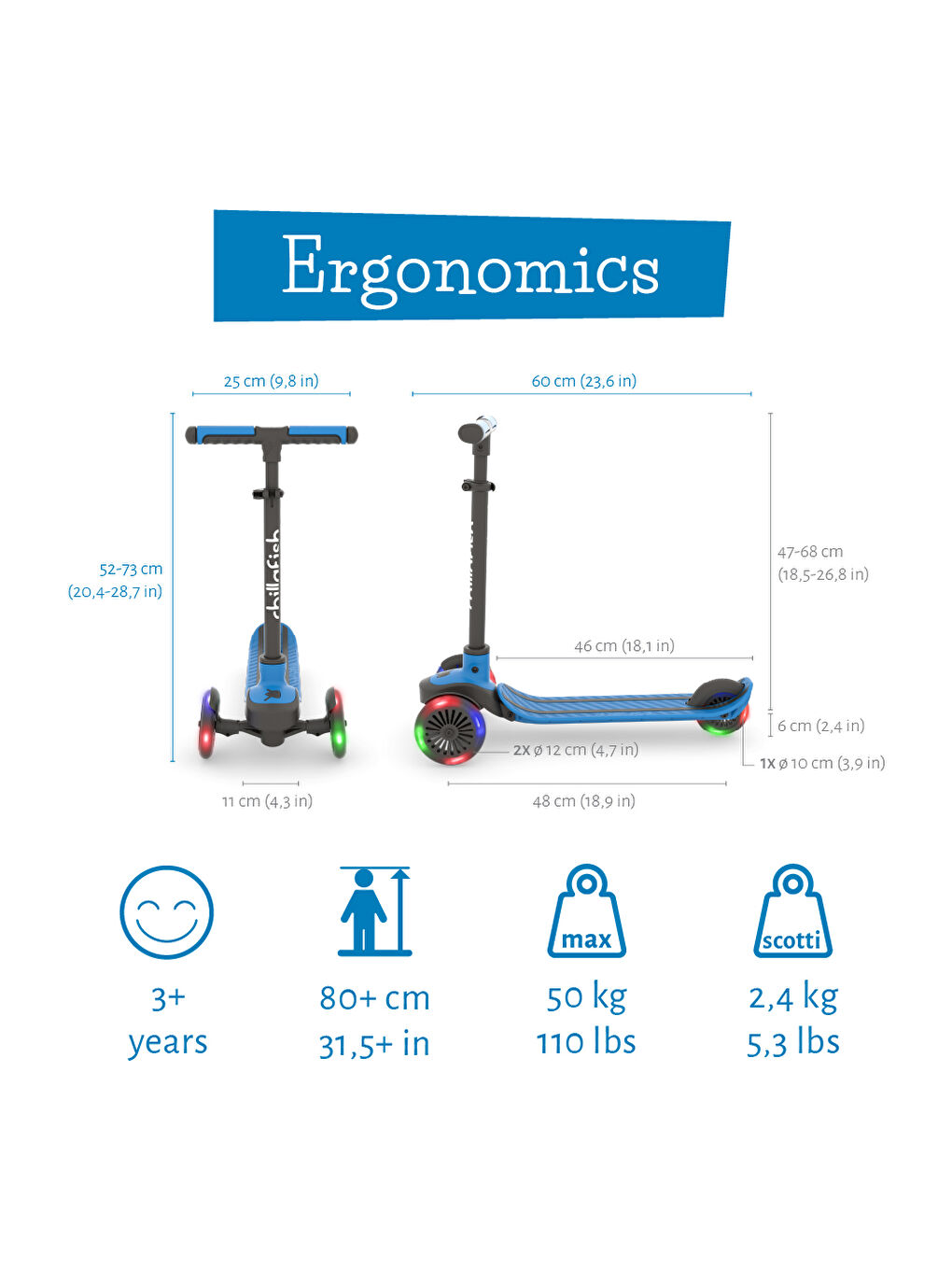Scotti Glow 3 Tekerlekli Işıklı Scooter - Navy (04)-2