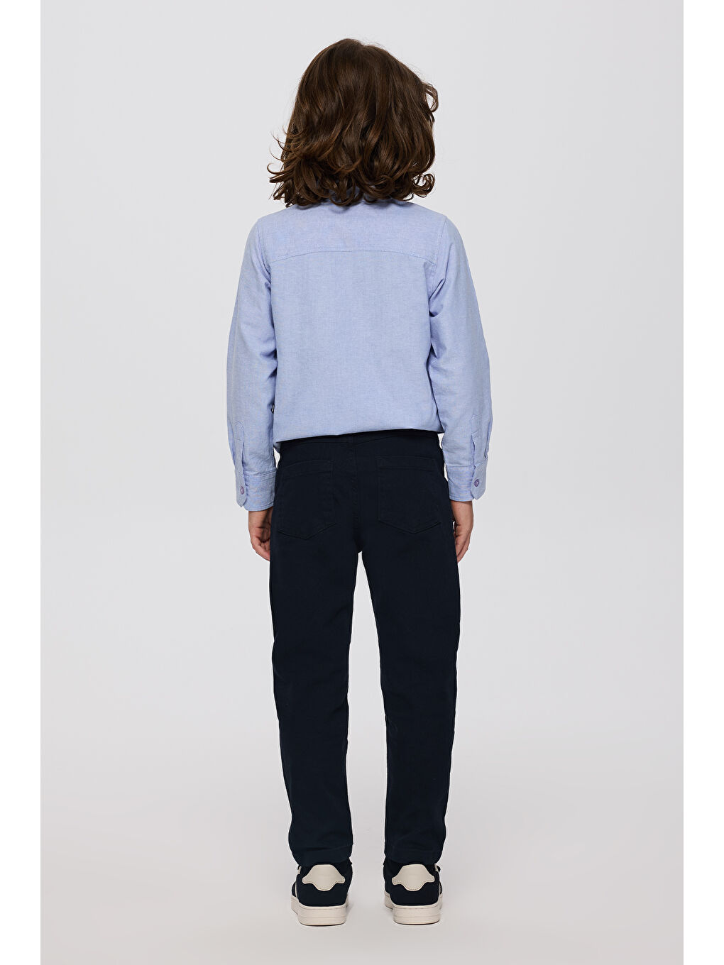 Erkek Çocuk Beli Lastikli Pile Detaylı Lacivert Pantolon-6
