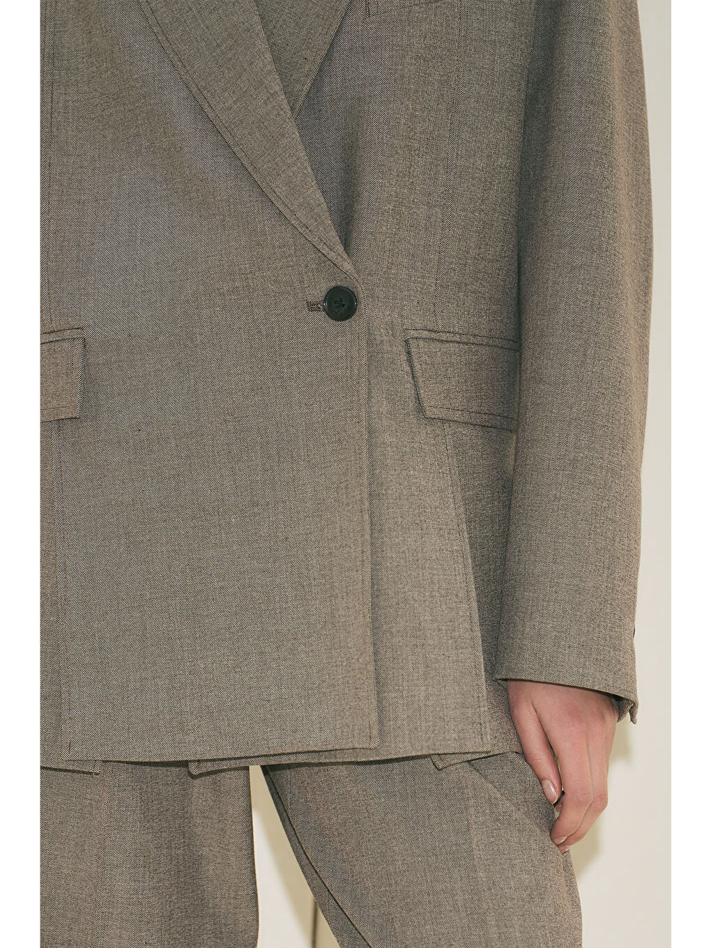 Bej Yuı Tasarım Blazer Ceket Vizon-2