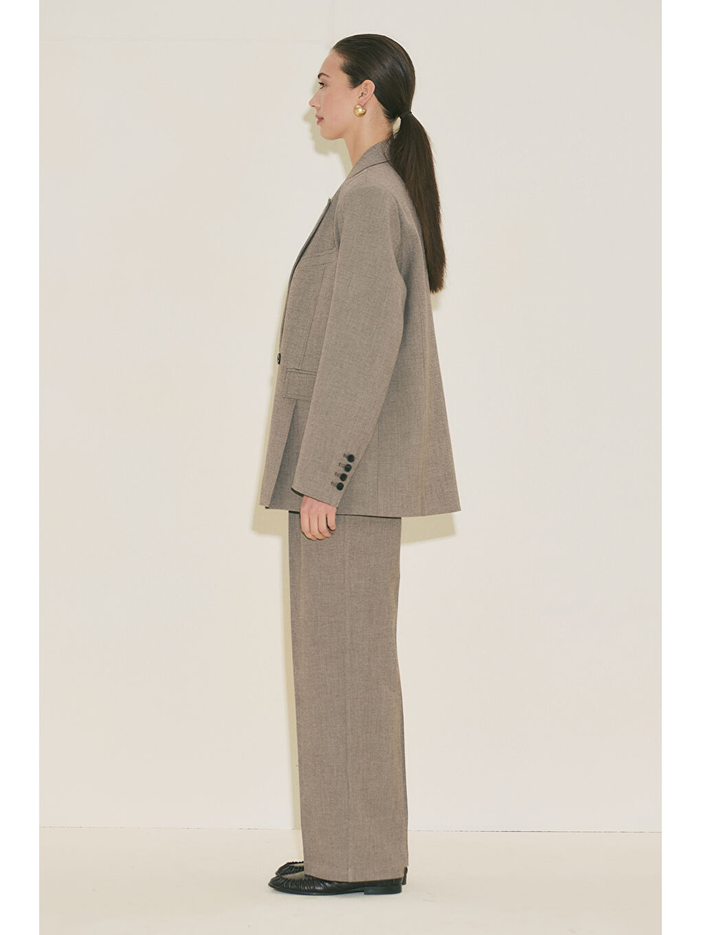 Bej Yuı Tasarım Blazer Ceket Vizon-3