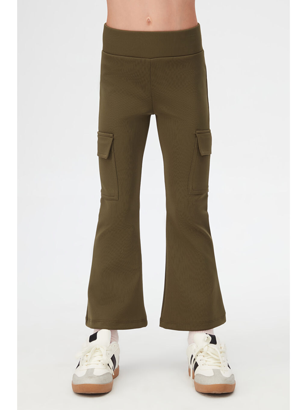 Kamuflaj Yeşil Kız Çocuk Skuba Kargo Cepli Pantolon