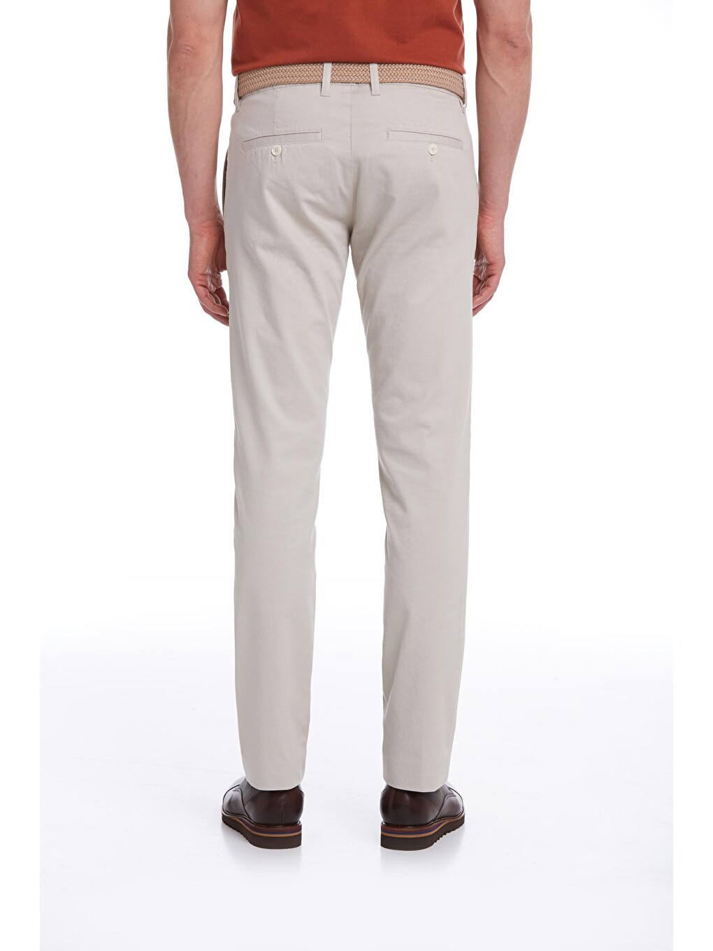 Bej Taş Regular Fit Desenli Pamuklu Yandan Cep Kanvas Erkek Pantolon-3