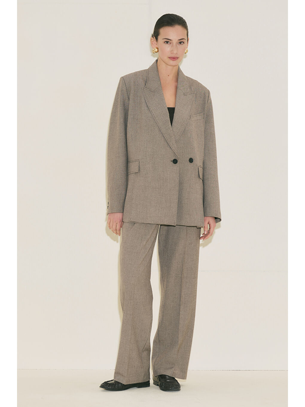 Bej Yuı Tasarım Blazer Ceket Vizon-7