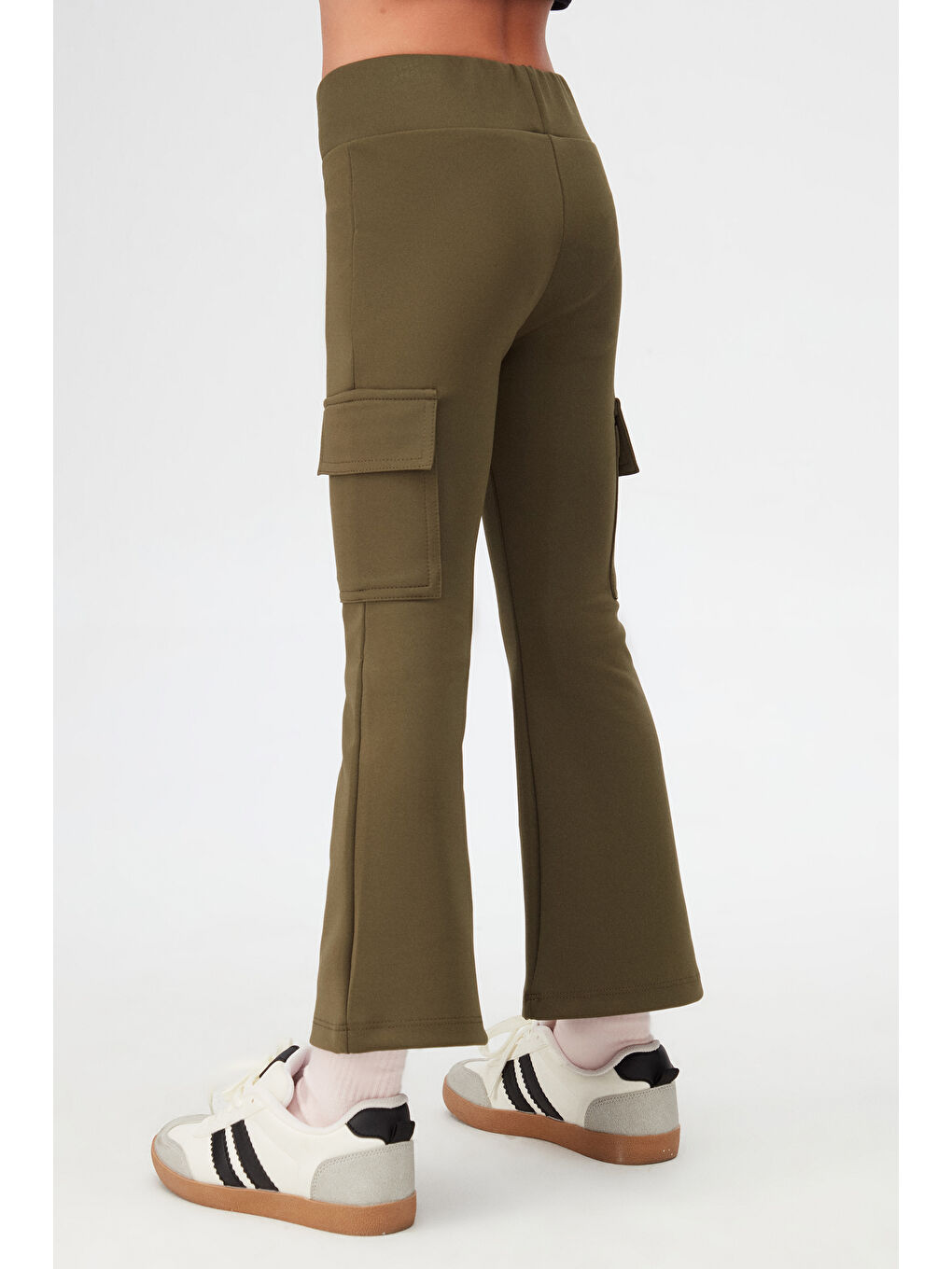 Kamuflaj Yeşil Kız Çocuk Skuba Kargo Cepli Pantolon-1