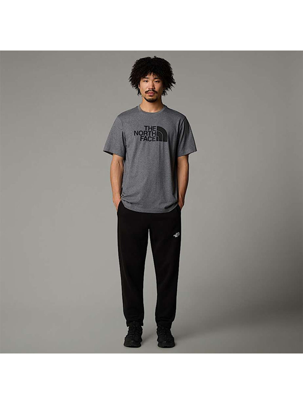 Easy Erkek Gri Yuvarlak Yaka Tişört-1