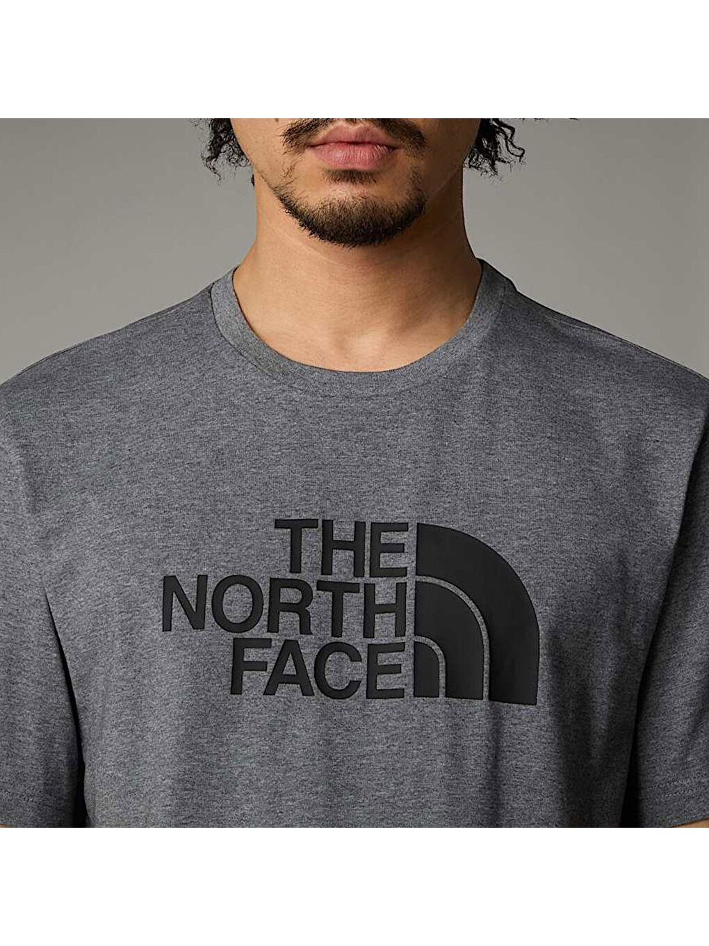 Easy Erkek Gri Yuvarlak Yaka Tişört-2