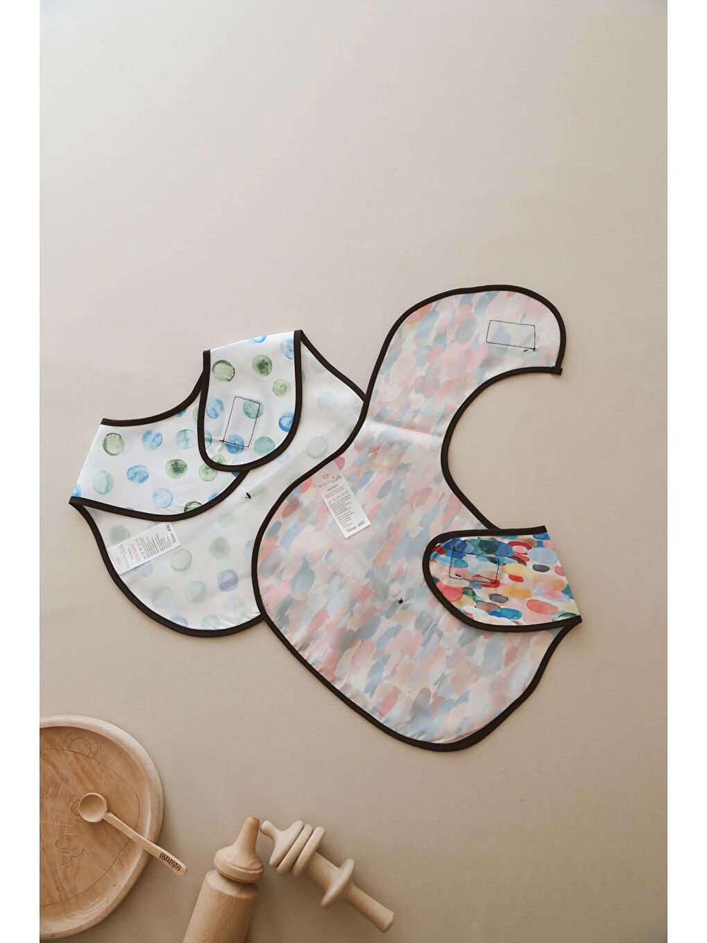 Mavi Biyeli 2Li Sıvı Geçirmez Mama Önlüğü 6-36 Ay-1