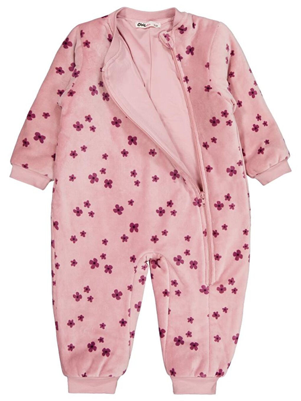 Pembe Girls Çiçekler Empirme 60 Gr 2-5 Yaş Uyku Tulumu