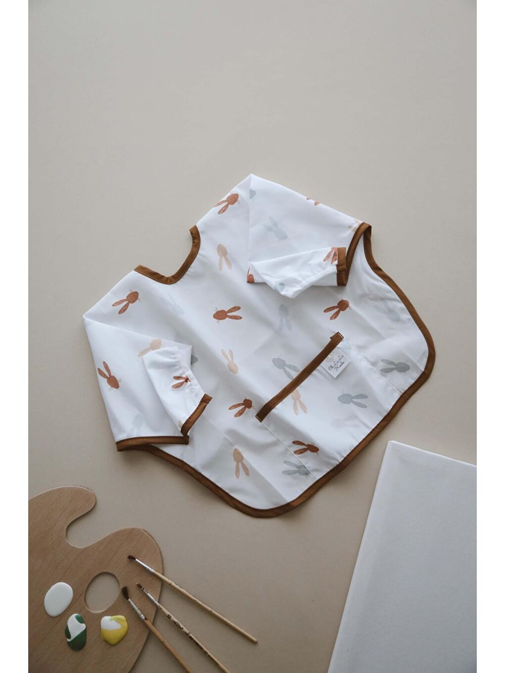 Tavşan Uzun Kollu Sıvı Geçirmez Aktivite Önlük (6-36 Ay)-6
