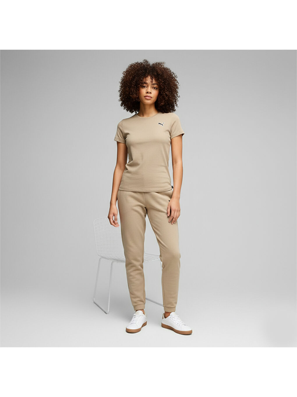 Better Essentials Kadın Bej Yuvarlak Yaka Tişört-2