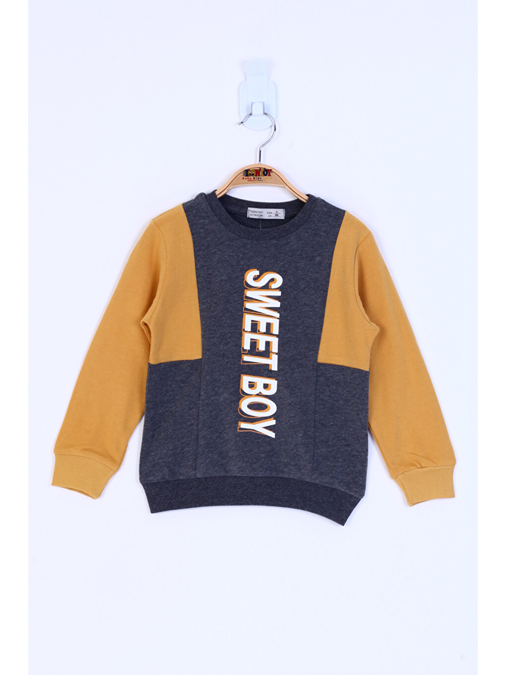 Antrasit Erkek Çocuk Sweet Boy Baskılı Sweatshirt