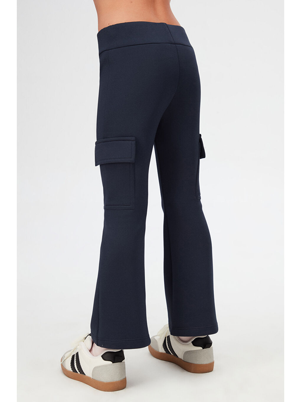 Koyu Lacivert Kız Çocuk Skuba Kargo Cepli Pantolon-2