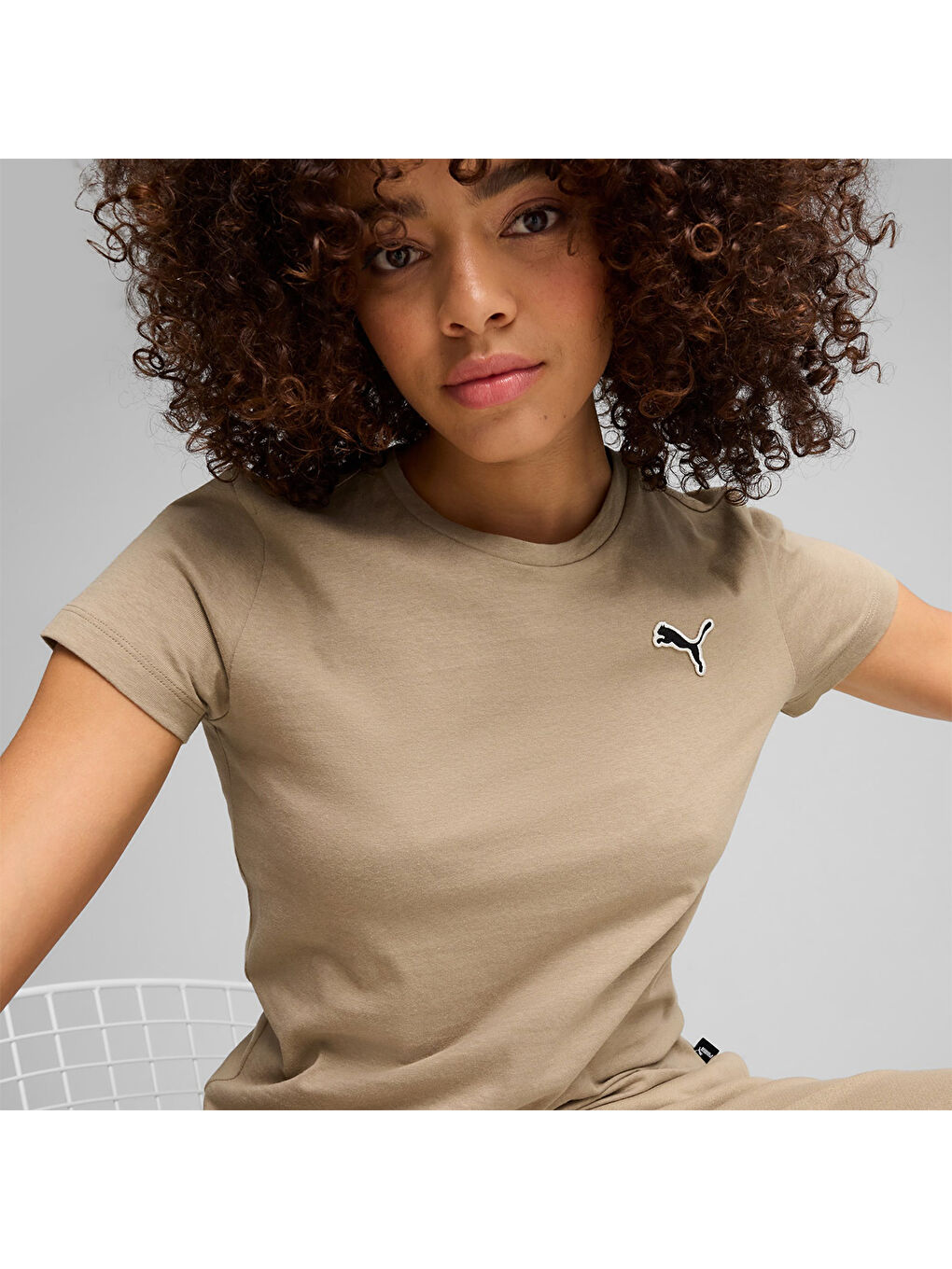 Better Essentials Kadın Bej Yuvarlak Yaka Tişört-3