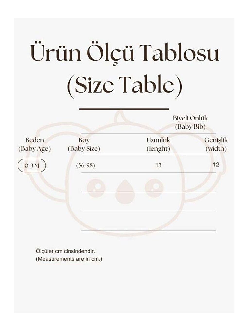 3Lü Biyeli Bebek Önlüğü 0-3 Ay Model 7-3
