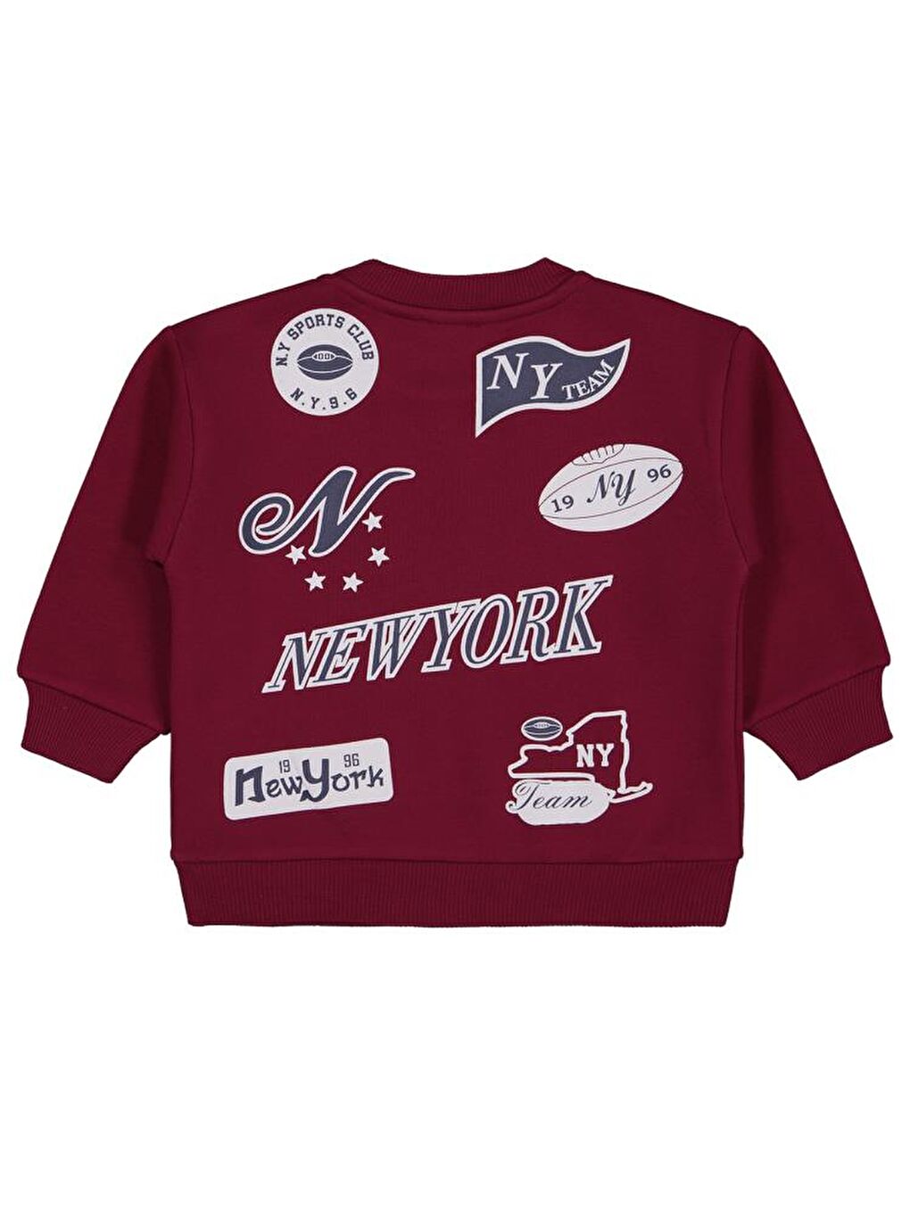 Boys New York Baskılı 2-5 Yaş Sweatshirt - Bordo 2-3 Yaş-1