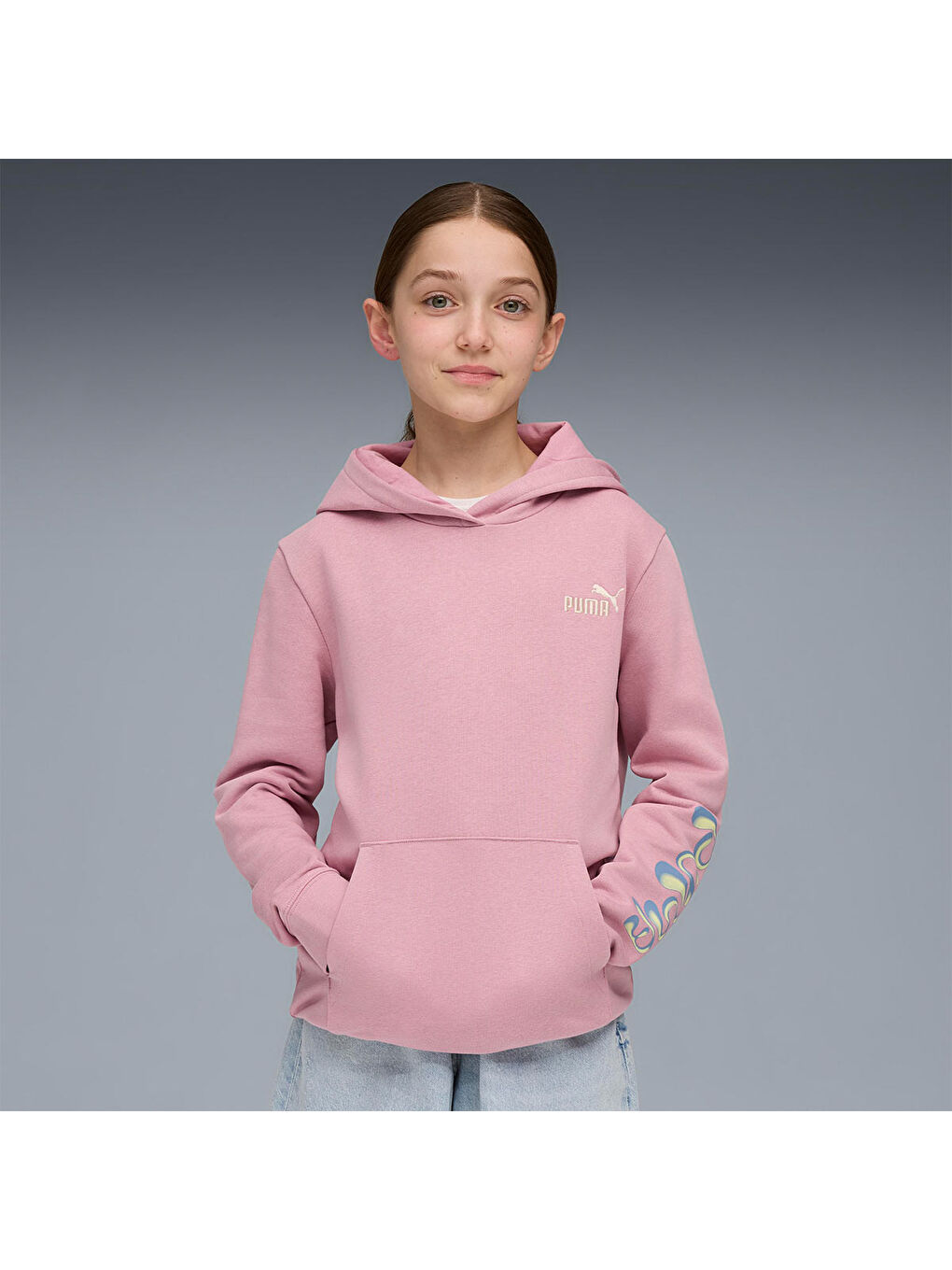 Tweenerverse Çocuk Pembe Kapüşonlu Sweatshirt