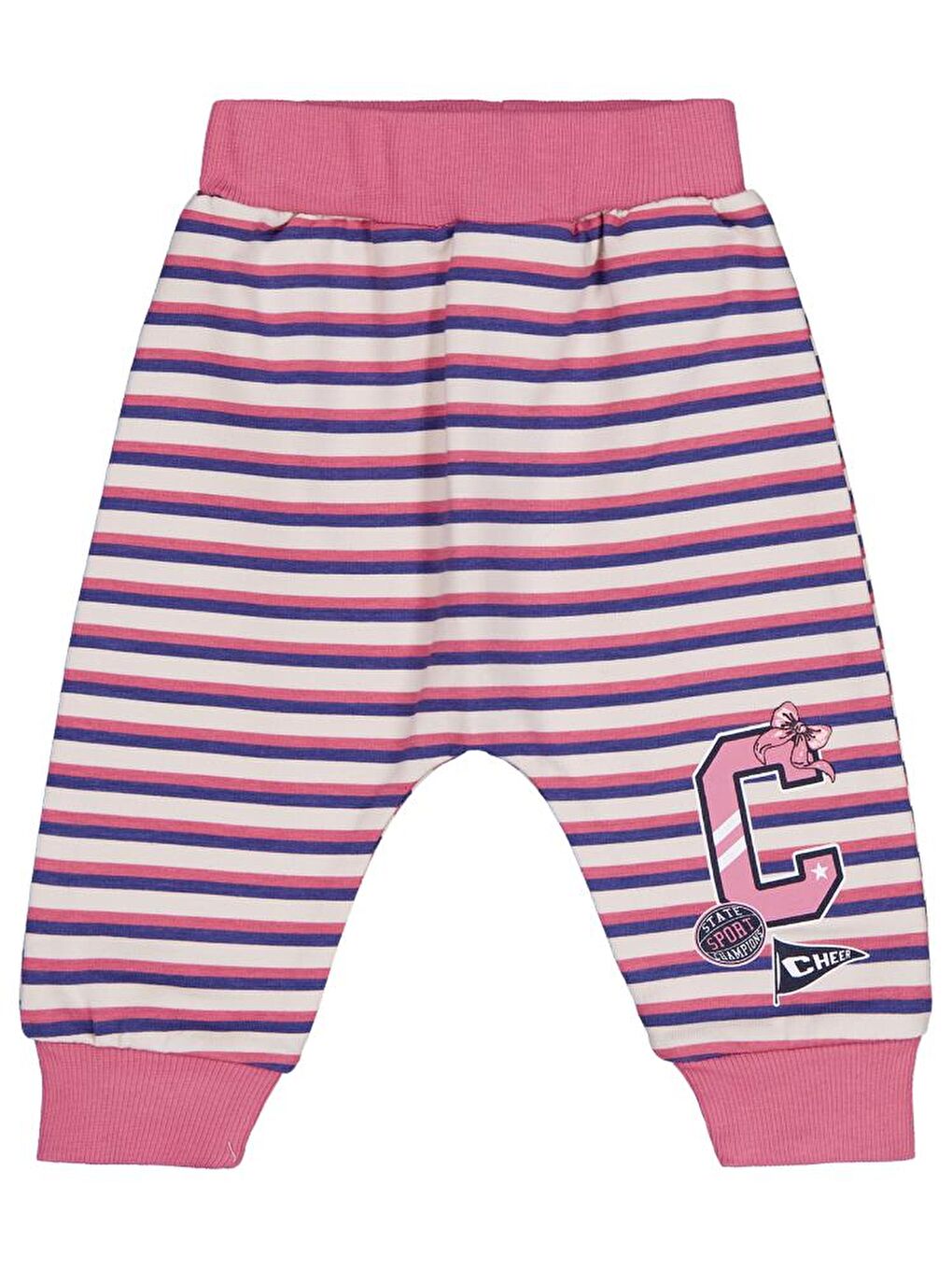 Pembe Baby Çizgi C Baskılı 6-18 Ay Tek Alt Bebe-0