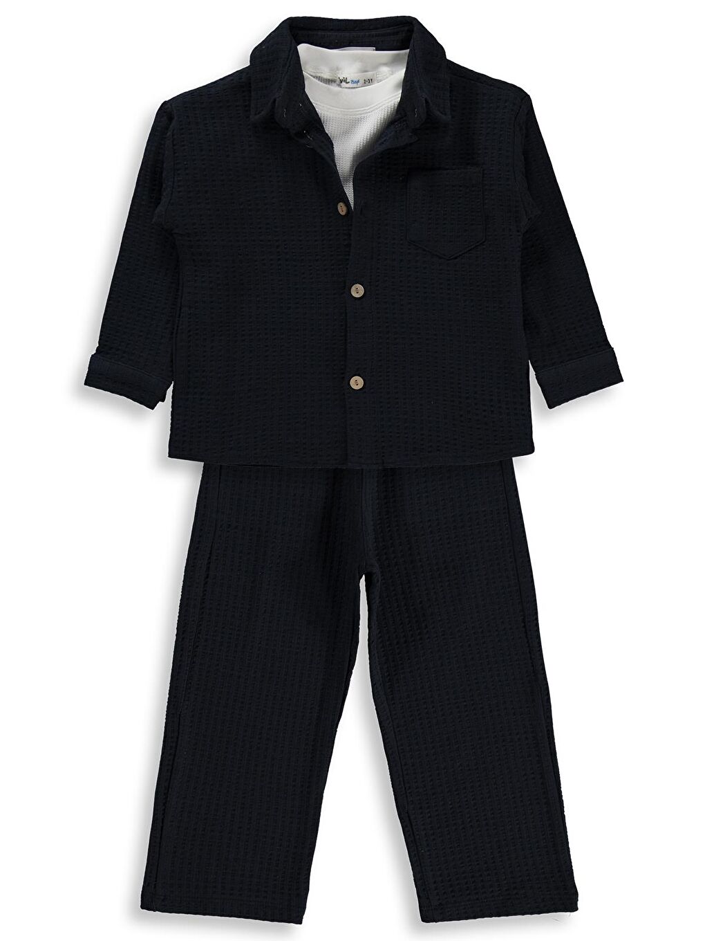 Boys Gömlekli 3 lü Takım 2-5 Yaş Takım - Lacivert