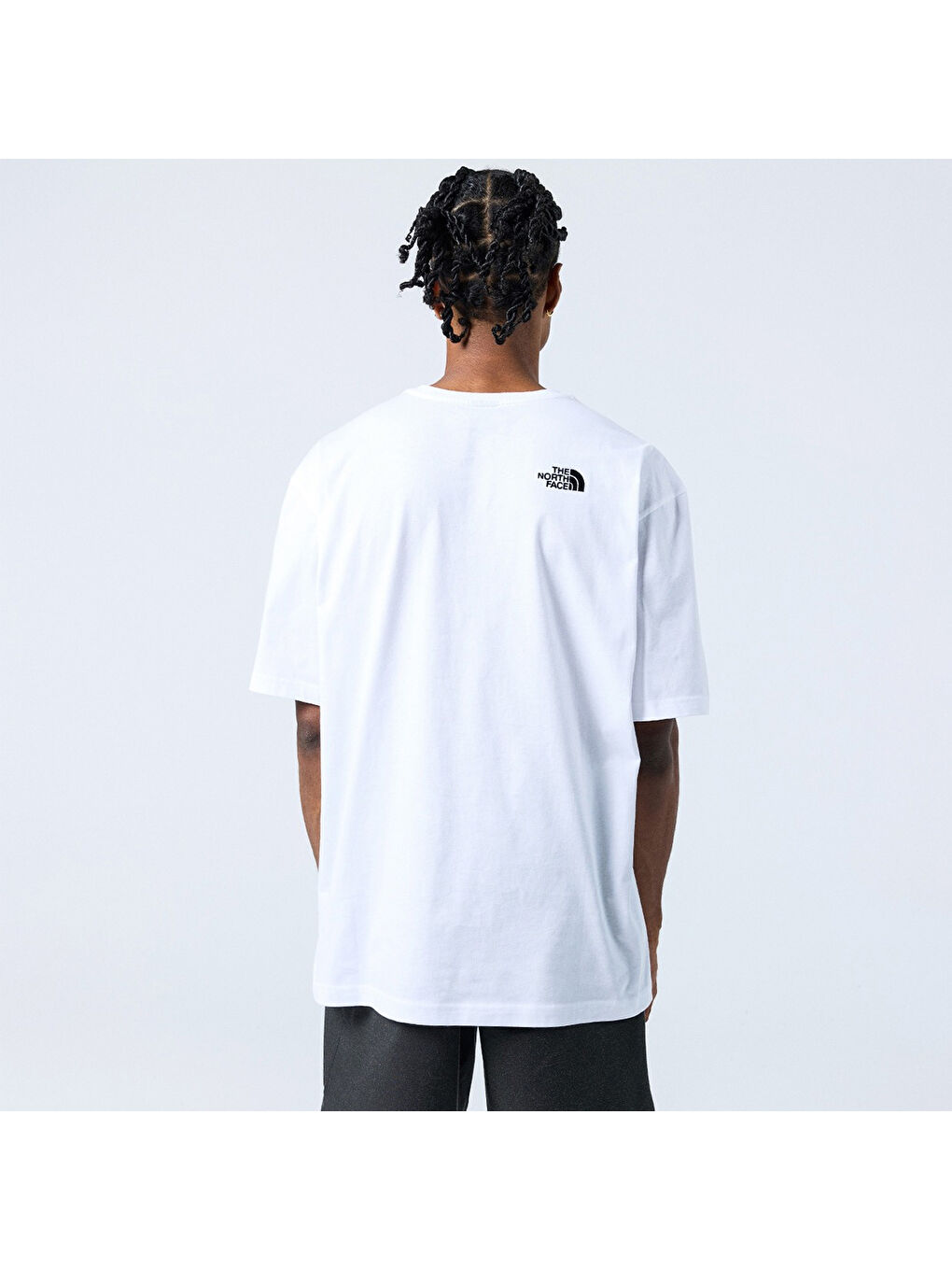 Essential Oversize Erkek Beyaz Yuvarlak Yaka Tişört-1