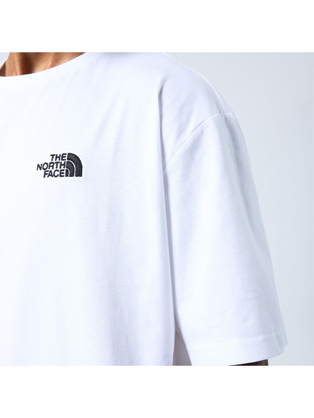 Essential Oversize Erkek Beyaz Yuvarlak Yaka Tişört-2