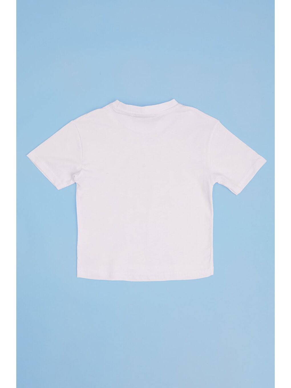 Beyaz Yazı Baskılı Bisiklet Yaka Erkek Çocuk Tişört-1