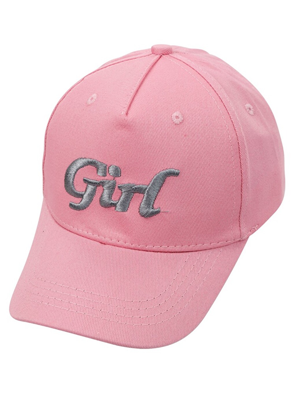 Girls Girl Yazı Desen 10-13 Yaş Kep Şapka - Pembe-1