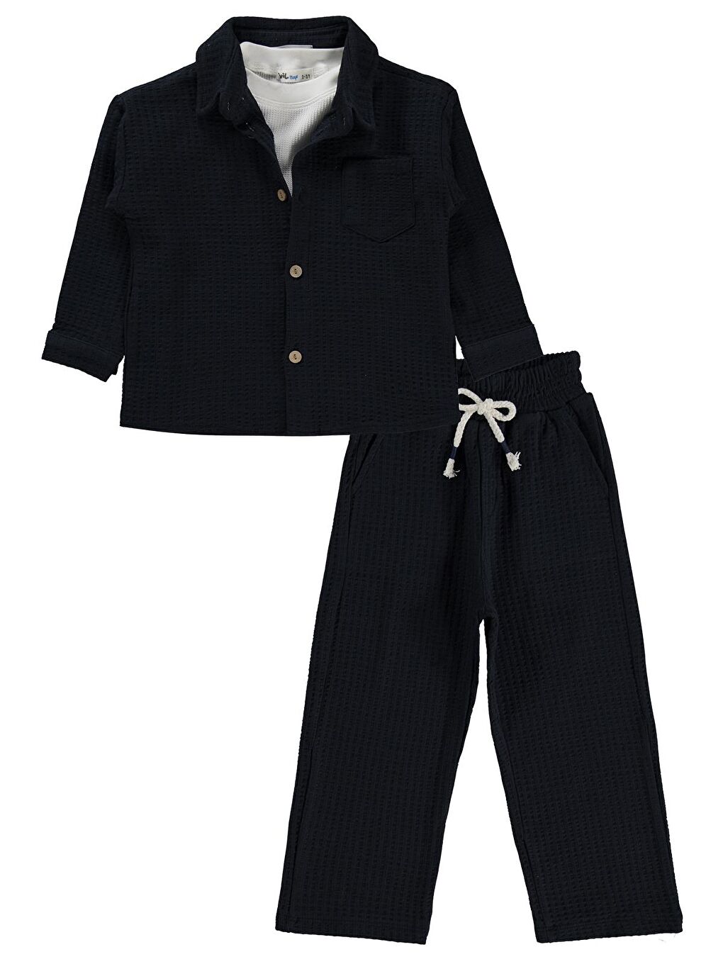 Boys Gömlekli 3 lü Takım 2-5 Yaş Takım - Lacivert-3